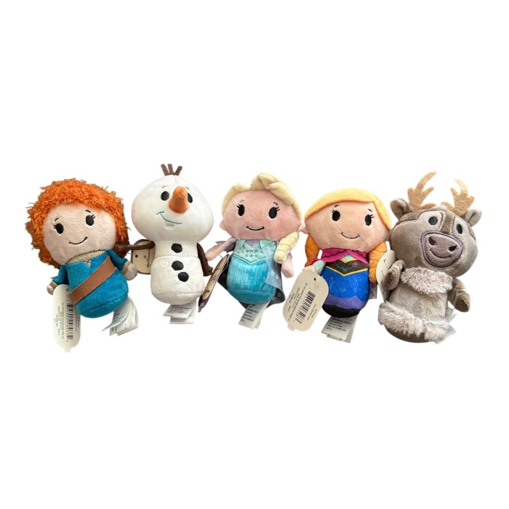 Disney Frozen & Brave Mini Plush Set Of 5 Featuring Merida Olaf Elsa Anna & Sven